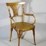 KOHN armchair N°196, circa 1905, bistro wood seat