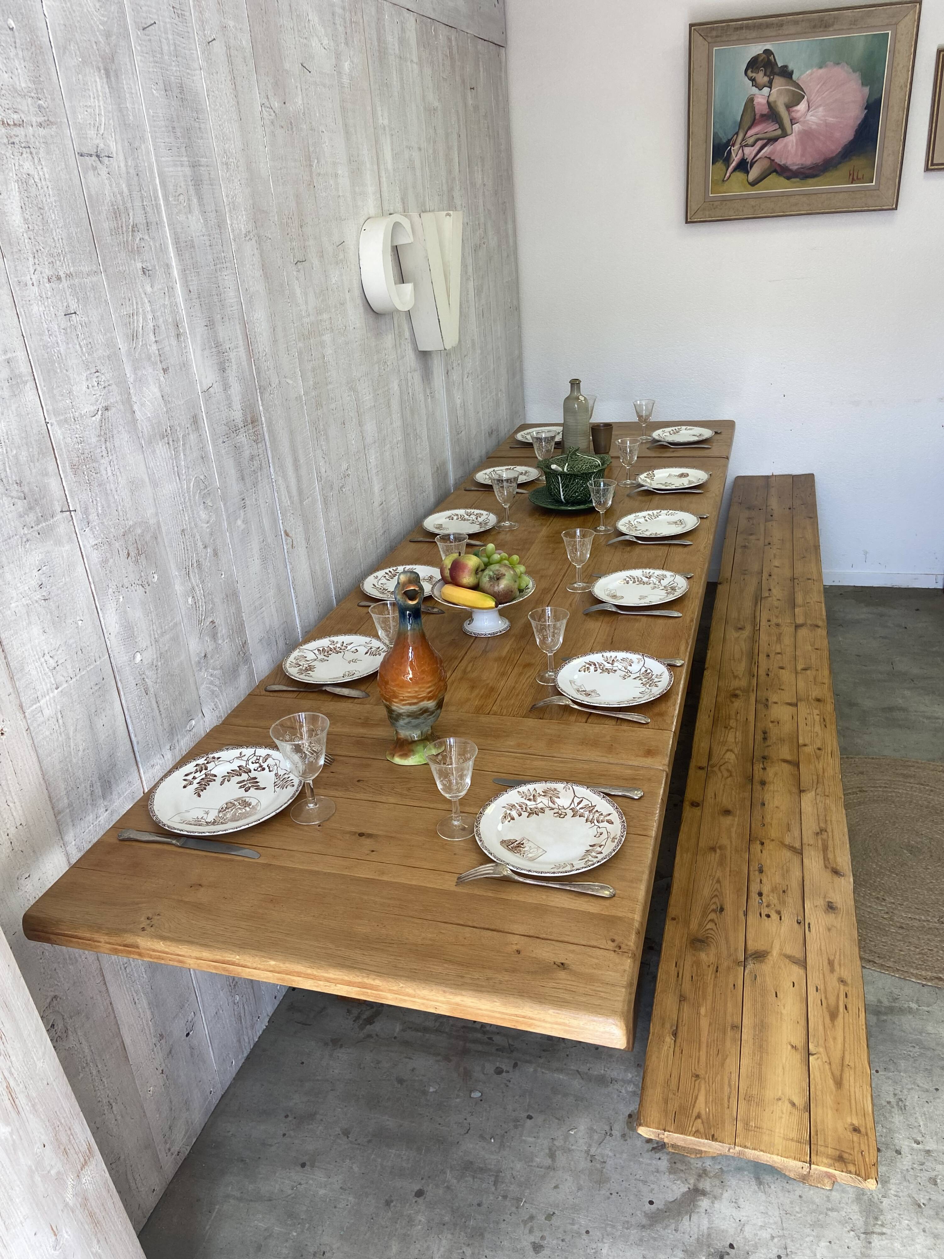 Table de ferme 180/280x80cm