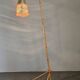 Rare Midcentury Floor Bambnoo and String Lamp, 1960s