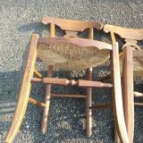 Set of four Directoire style mulched chairs