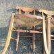 Set of four Directoire-style straw-seated chairs