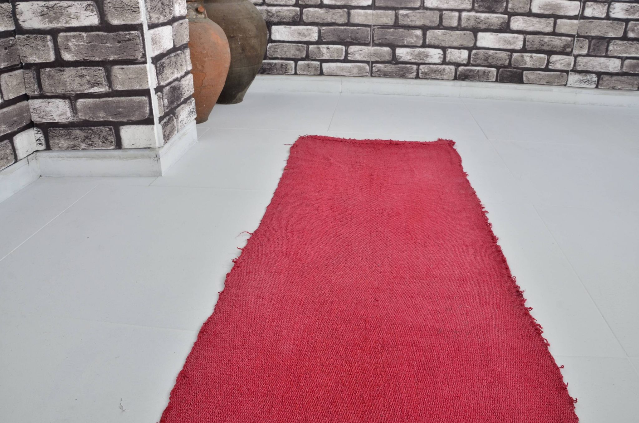 Tapis de couloir Kilim Hmep vintage rouge sku 3061