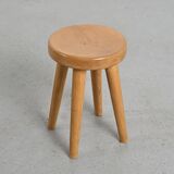 Tabouret en pin par René Martin, France, vers 1965