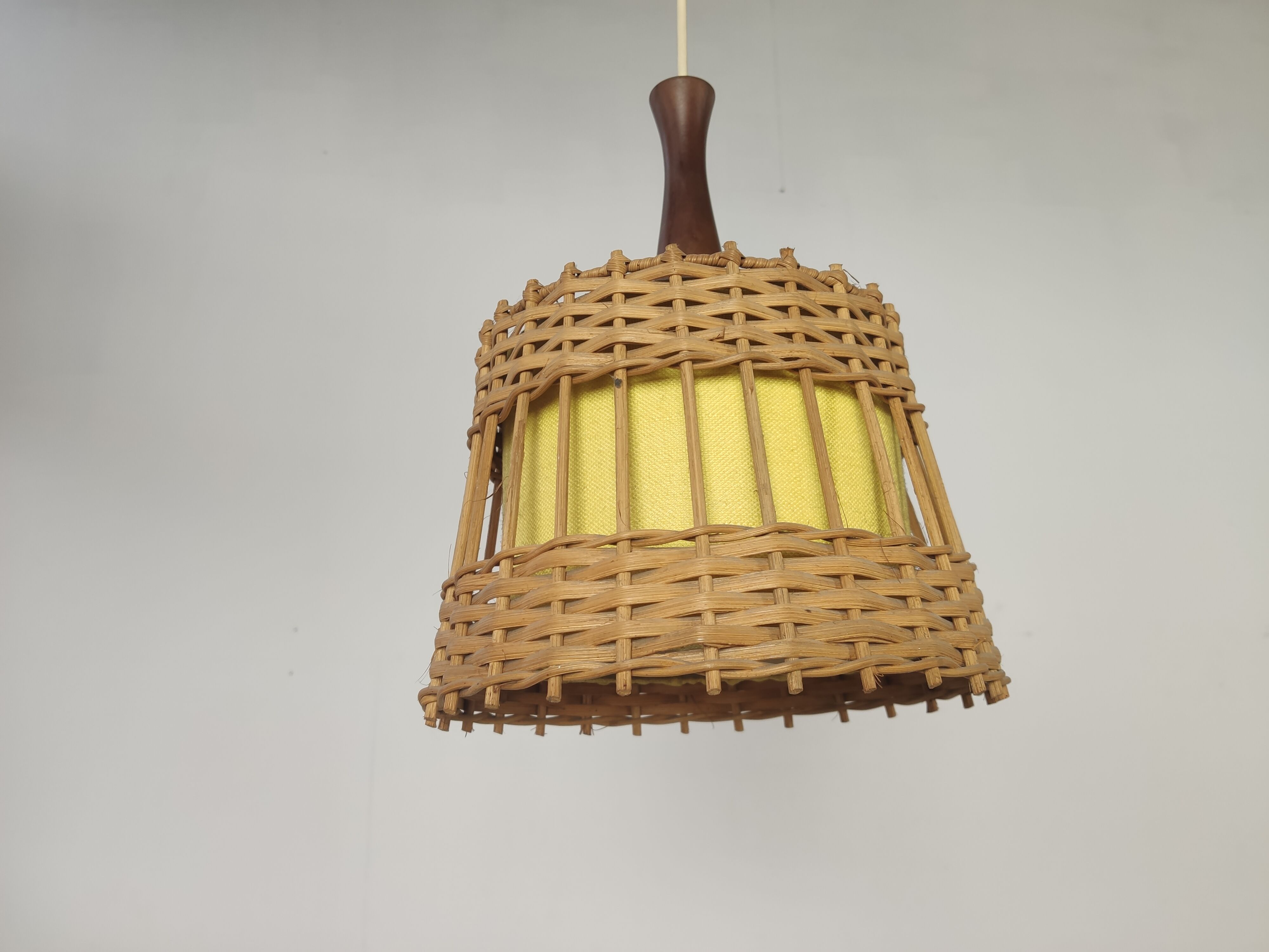 Vintage scandinavian rattan hanging 1960s