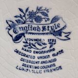 Lot de 11 assiettes « English Style » en faïence Vert et Blanc, fabriqué pa