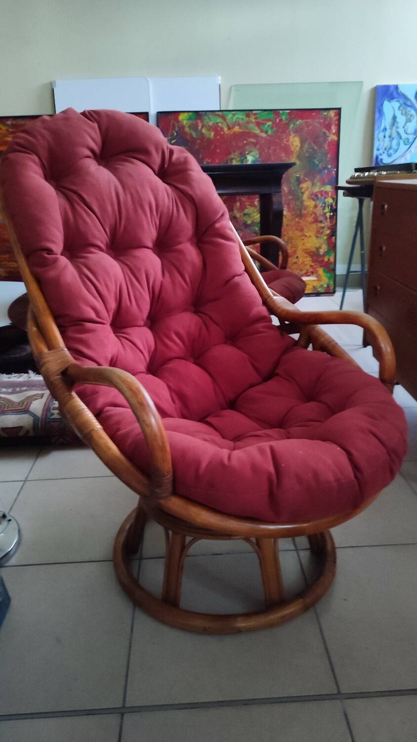 Lot 2 fauteuils rotin