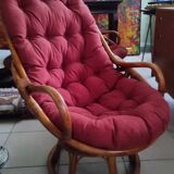 Set of 2 rattan armchairs
