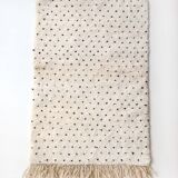 Moroccan Berber carpet blessed ouarain ecru with black polka dots 160x100cm