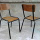 Two vintage school chairs