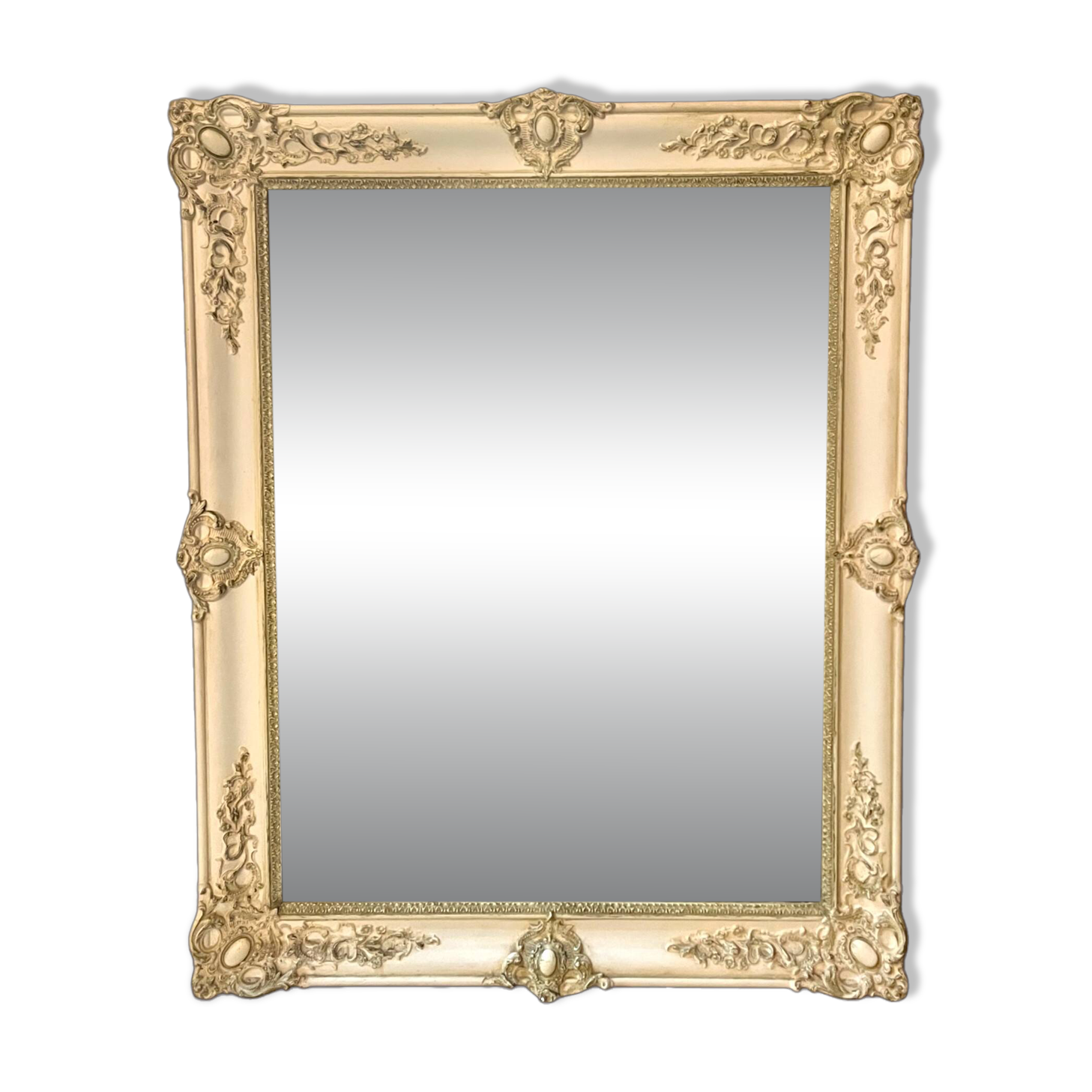 Large patinated wooden wall mirror Restoration 19th century