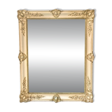 Large patinated wooden wall mirror Restoration 19th century