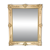 Large patinated wooden wall mirror Restoration 19th century
