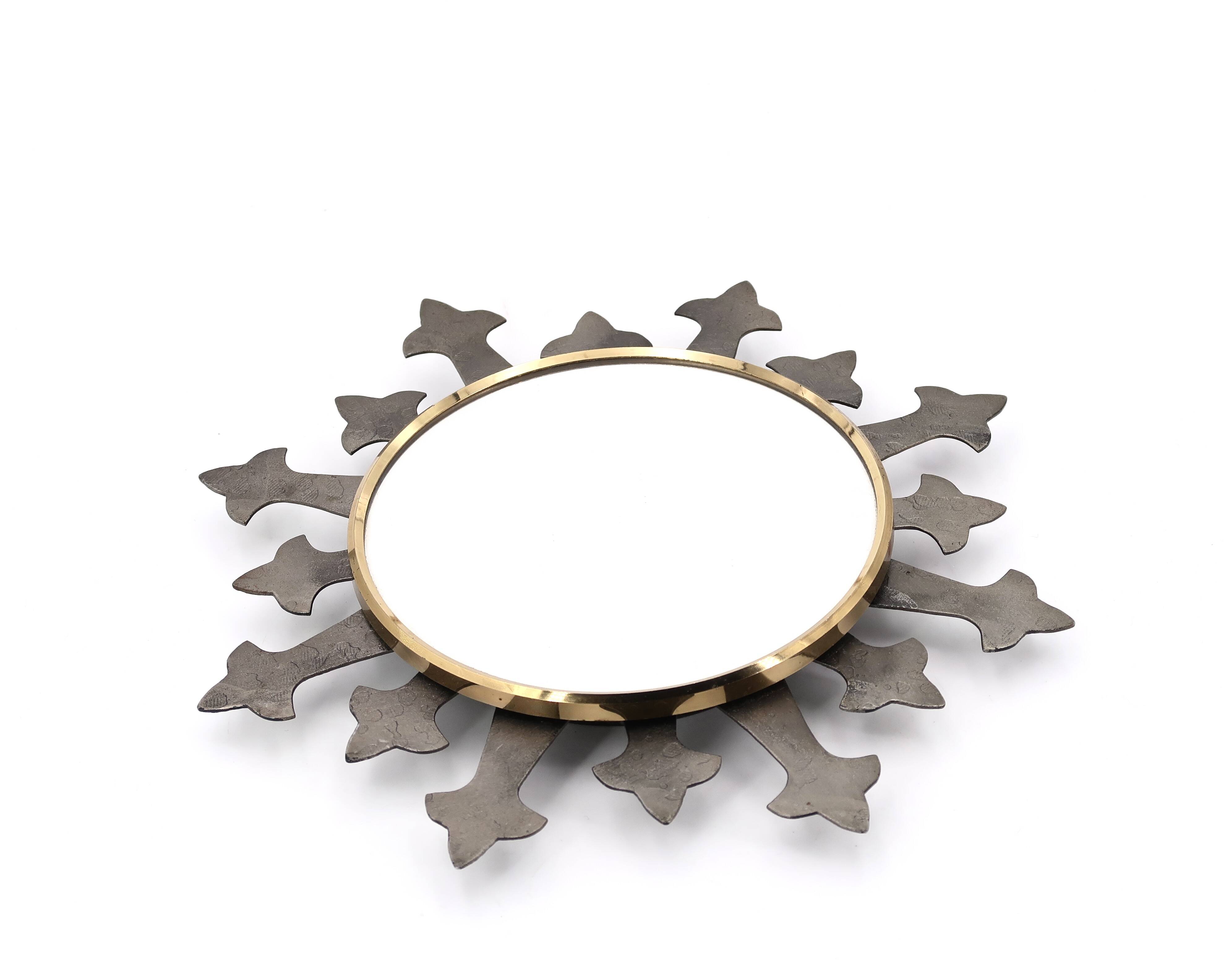 Small metal sun mirror, 1950s