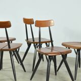 5 chaises PIrkka par Ilmari Tapiovaara pour Laukaan Puu, Finlande 1950