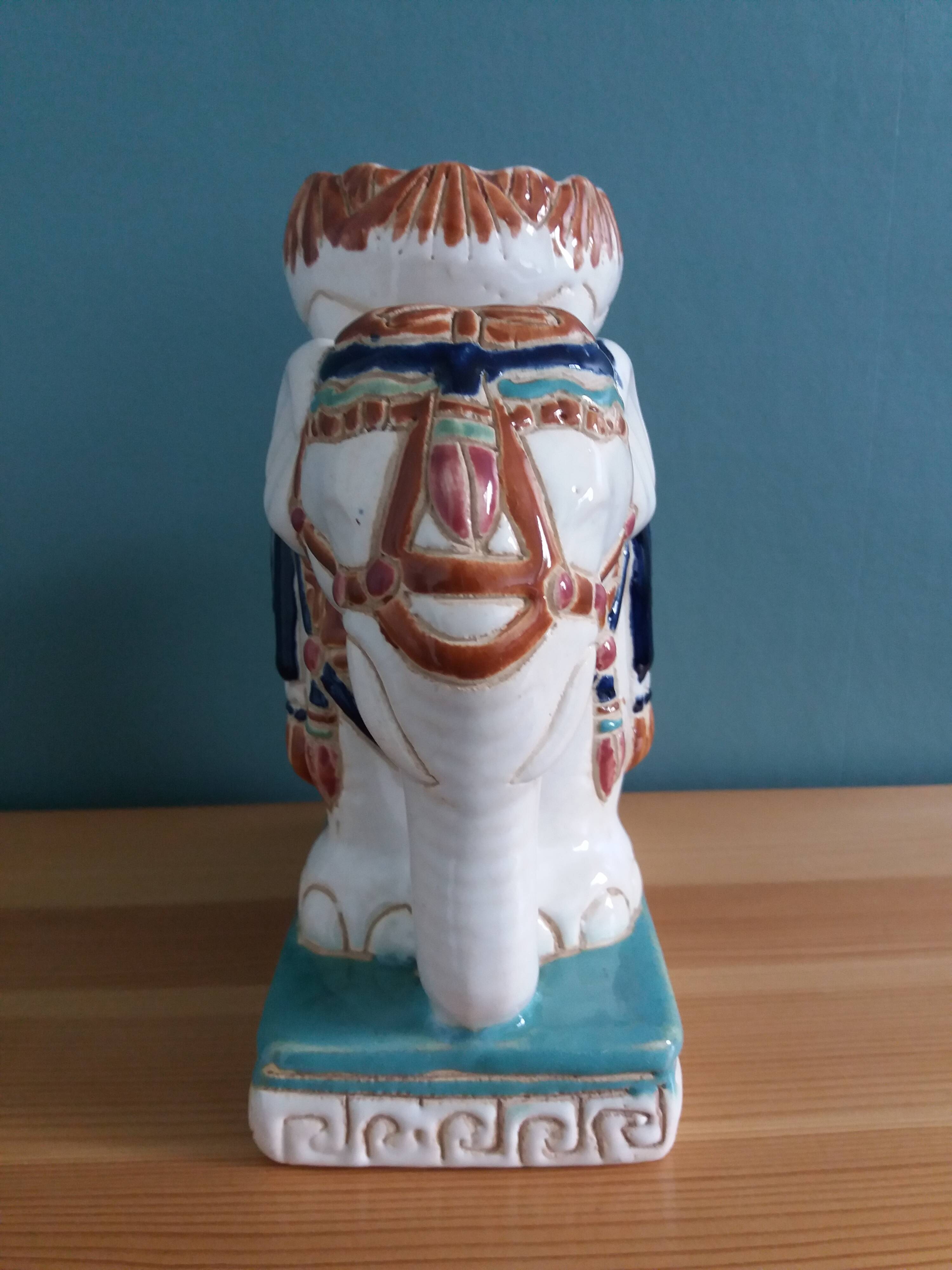 Elephant signed plant holder or candle holder