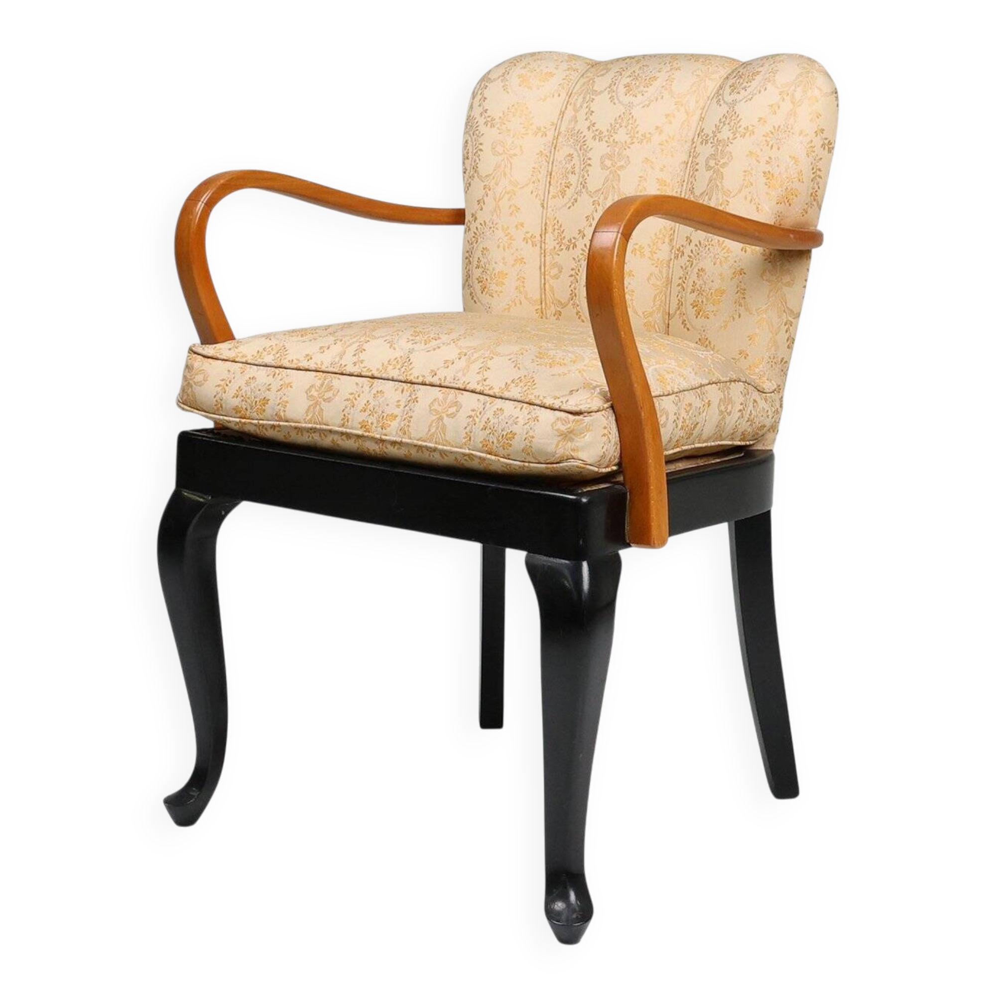 Art Deco Side Chair in Beech, France ca. 1940