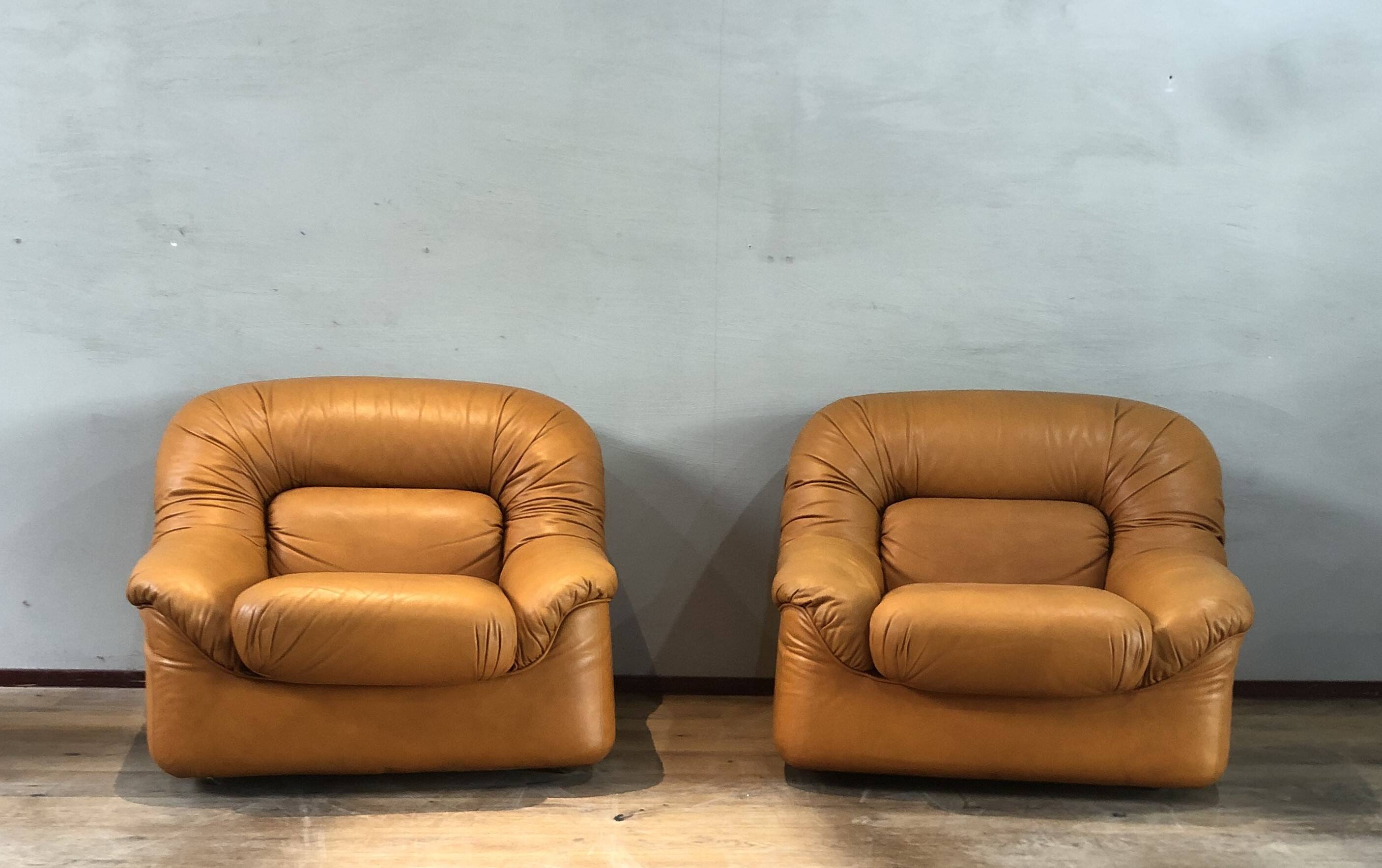 Vintage lederen stoelen