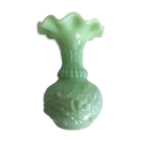 Jade green opaline vase