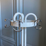 Vintage cylindrical coat rack with chrome hook