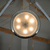 Bauhaus functionalist nickel chandelier UFO, 1930s, restored