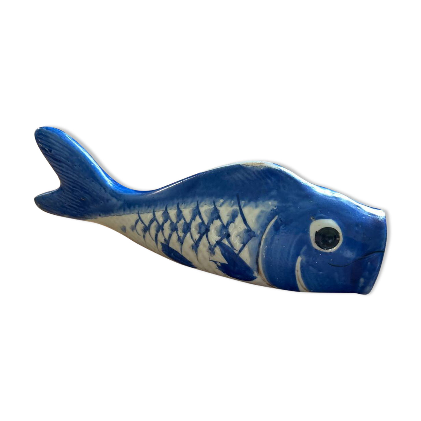 Rare old Chinese blue Koi Fish vase