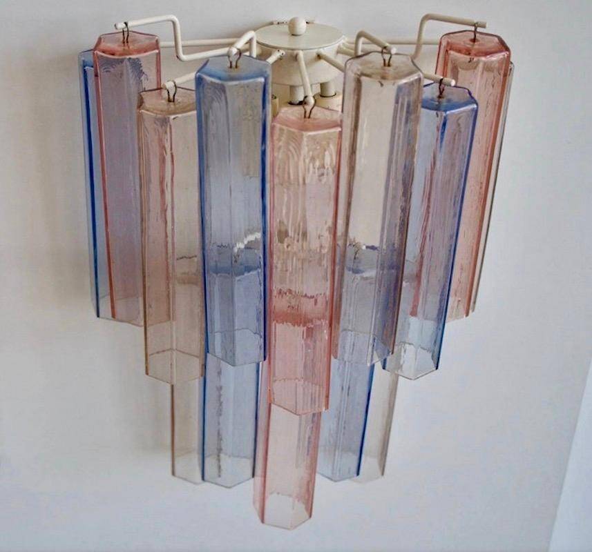 Aureliano Toso wall light in pink and blue Murano glass