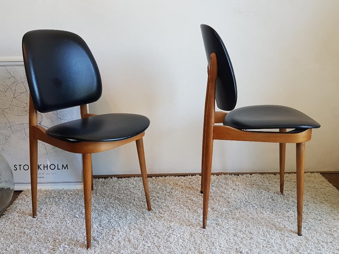 Pair of Baumann chairs model Pegasus circa 1960