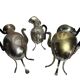 Set of three silver-plated tripod jugs, Empire, late 19th century