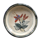 Floral decorated ramekin, signed