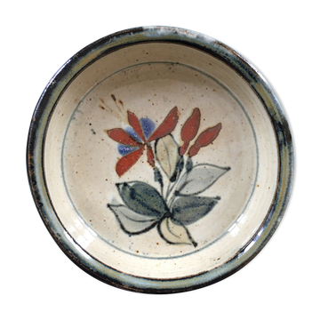 Floral decorated ramekin, signed