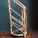Rattan umbrella holder, vintage rattan plant holder, basket