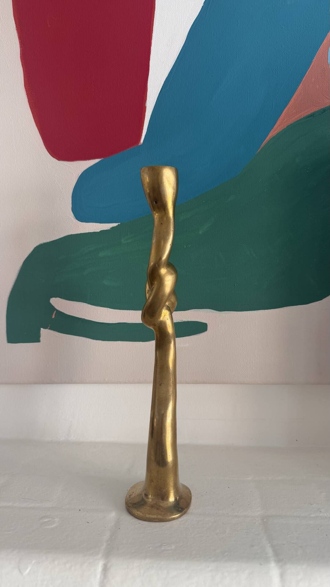 Golden brass candlestick