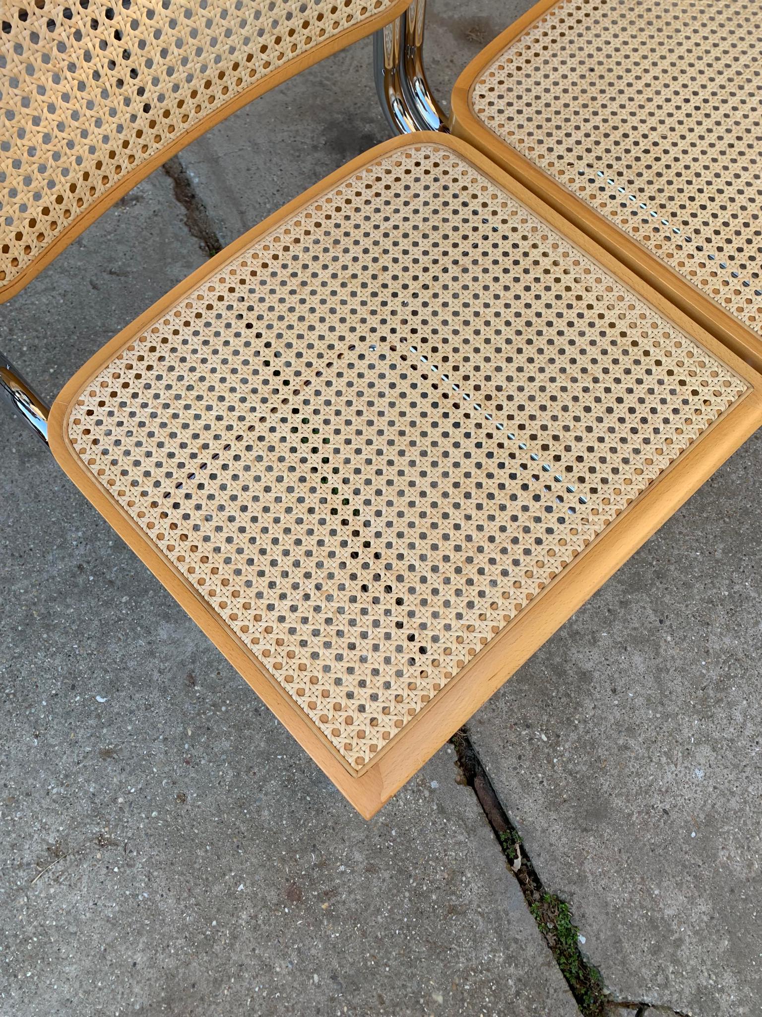 Pair of mid century Cesca chairs by Marcel Breuer