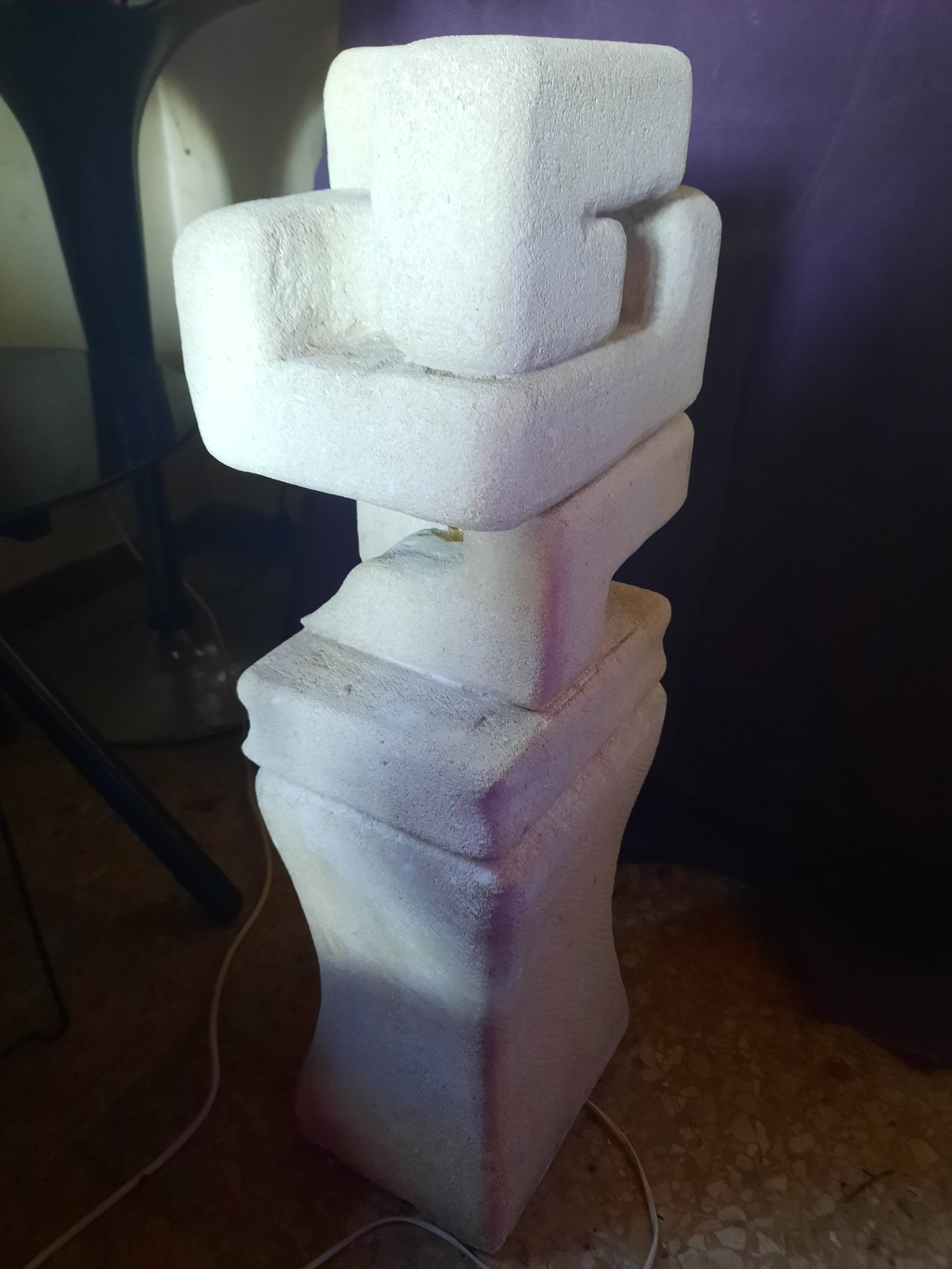 Large stone sculpture lamp