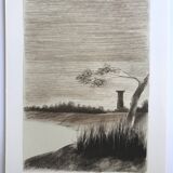 Set of 4 original lithographs by Pierre Skira, 1978. Water