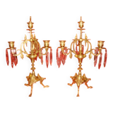 pair of bronze candelabra with 4 candle holders from the late 19th century