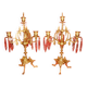 pair of bronze candelabra with 4 candle holders from the late 19th century