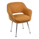 Strafor armchair in yellow fabric and chromed metal, 1960-1970