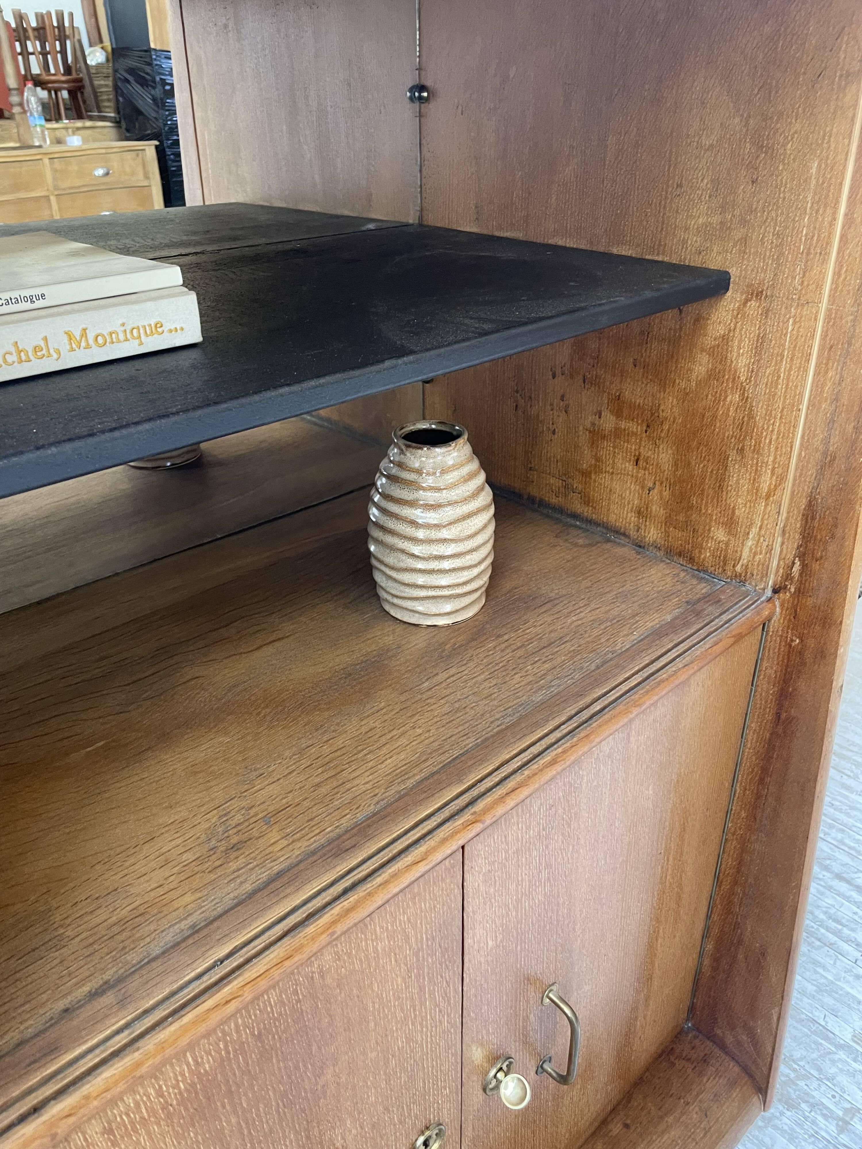Meuble de rangement secrétaire chêne années 60