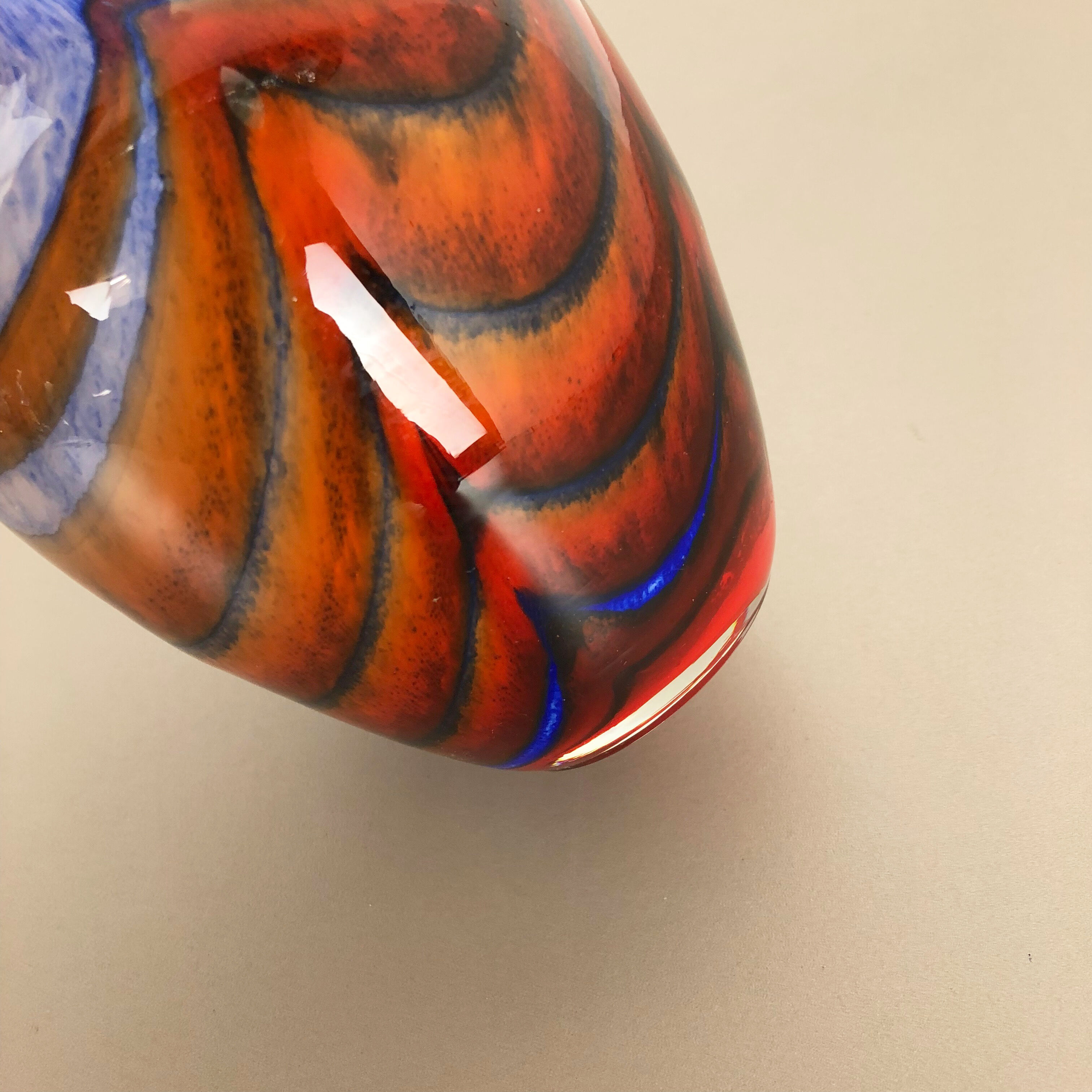 Large Vintage Pop Art Opaline Florence Vase Design 1970s, Italy