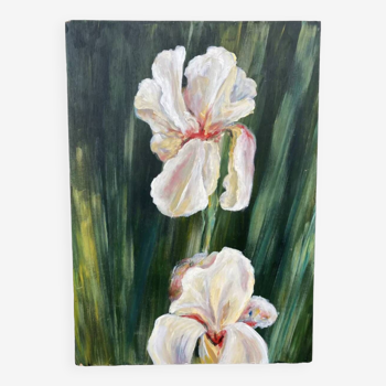 Floral painting on panel