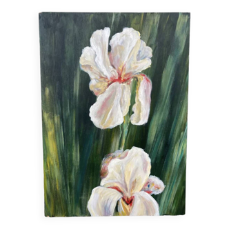 Floral painting on panel