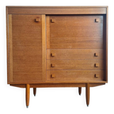Enfilade vintage en teck, meuble secrétaire ancien, bar