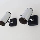 Pair of Targetti style adjustable spotlight wall lights from the 1970s