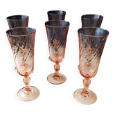 6 Champagne flutes Luminarc Model Rosaline Vintage