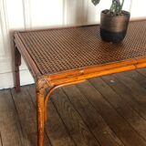 Table low rectangular rattan and caning