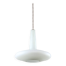 Lampe à suspension mid-century en laiton et opaline, italie