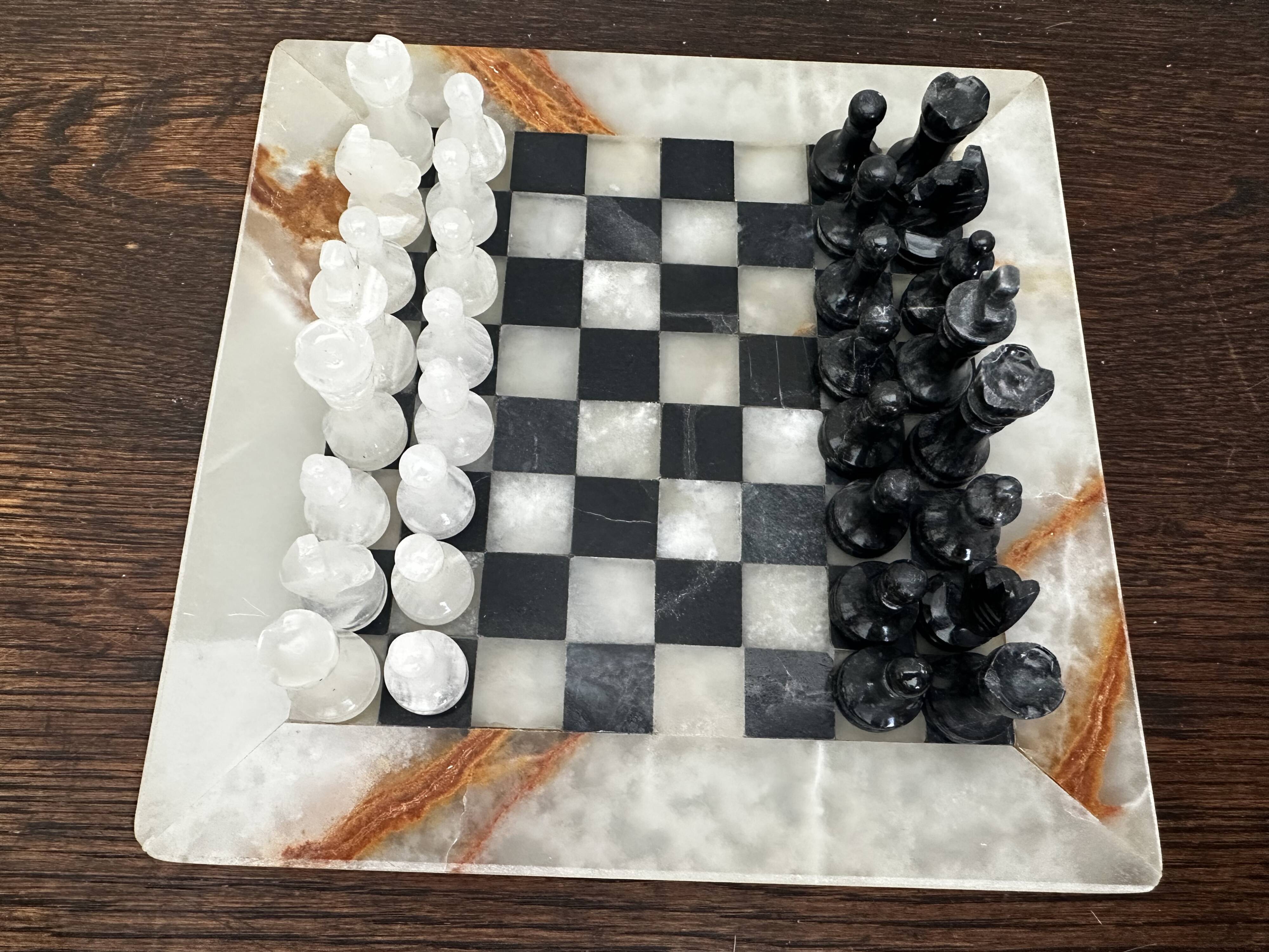 Vintage marble chess set 21/21 cm