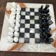 Jeu d'échecs vintage en marbre 21/21 cm