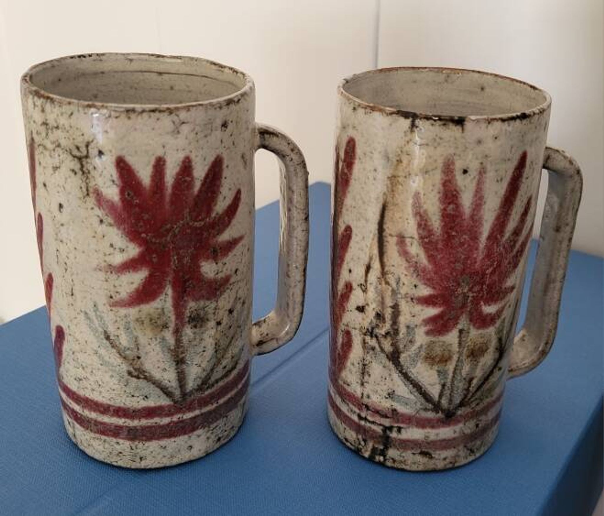 Paire de chopes Gustave Reynaud - années 50/60 – céramique Le Mûrier